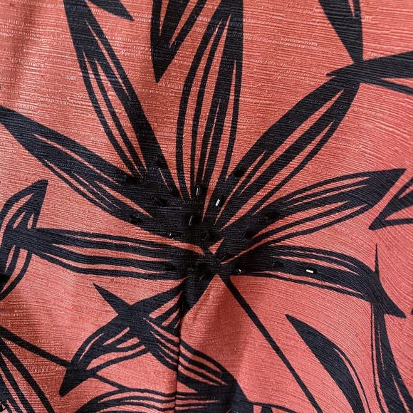Silk Land Jacket‎ Size XL SILK Women Orange Black Leaf Beaded Embellished Cuff - Picture 9 of 12